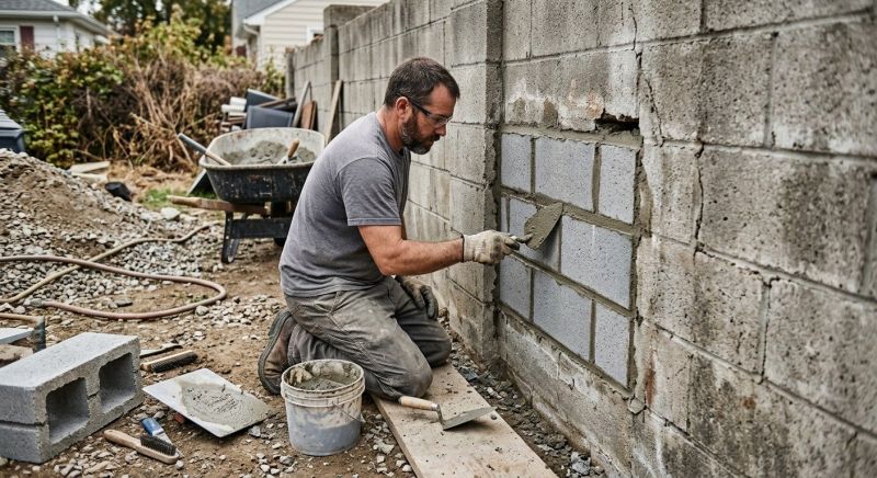 Cinder Block Wall Repair in Alva, FL