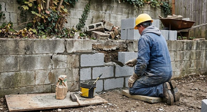 Cinder Block Wall Repair in North Fort Myers, FL