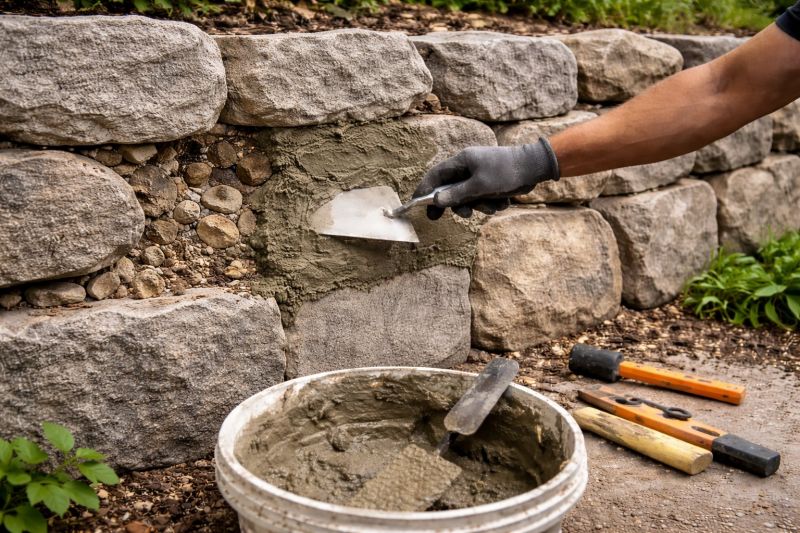 Stone Wall Repair in Estero, FL